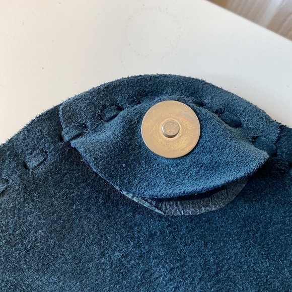 Dark blue suede Zara crossbody bag - Picture 9 of 9